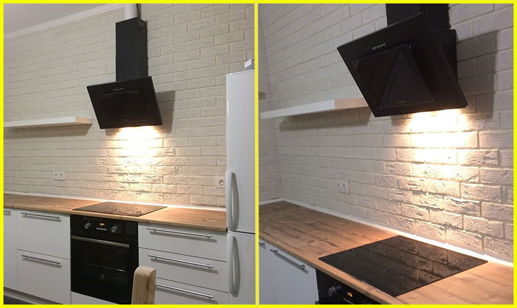 Вытяжка кухонная Maan Vertical g60 черная. фото в интерьере